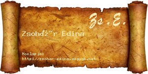 Zsohár Edina névjegykártya
