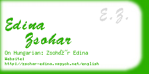 edina zsohar business card